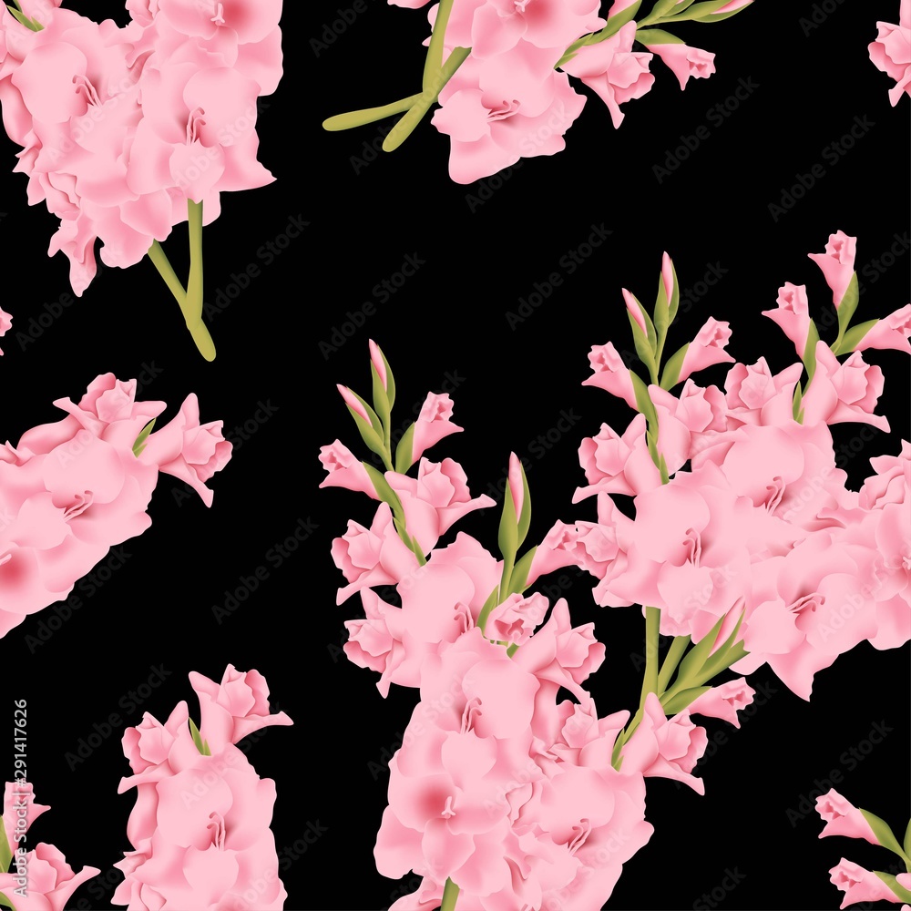 Watercolor Pink Flower Seamless Pattern Graphic by elsabenaa