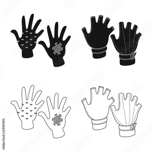 Vector illustration of silhouette and safety symbol. Set of silhouette and comfort stock symbol for web.