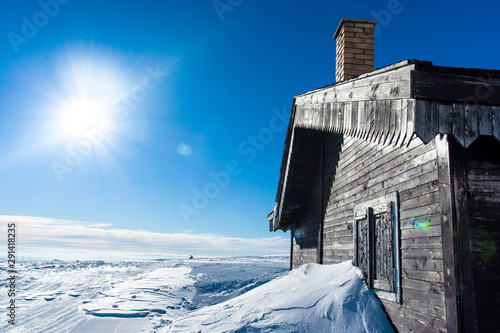 Fototapeta Naklejka Na Ścianę i Meble -  Mountains hut in winter High Tatras, Slovakia