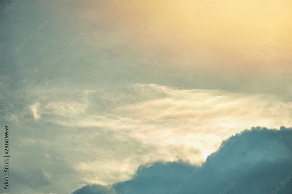 Blurred sky background with cloudy in soft tone