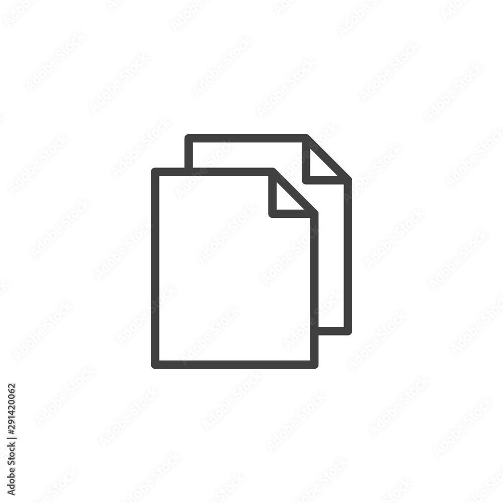 File documents line icon. linear style sign for mobile concept and web design. Paper documents outline vector icon. Symbol, logo illustration. Vector graphics File documents line icon. linear style sign for mobile concept and web design. Paper documents outline vector icon. Symbol, logo illustration. Vector graphics