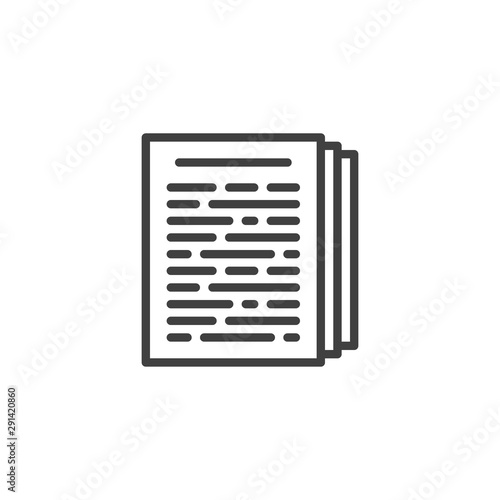 Document pages line icon. linear style sign for mobile concept and web design. File documents outline vector icon. Symbol, logo illustration. Vector graphics