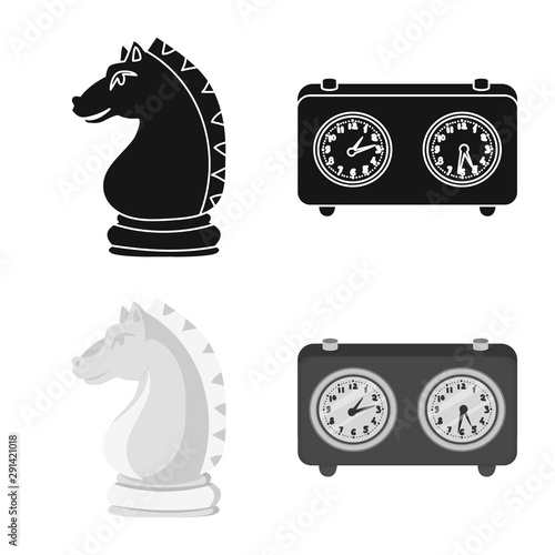 Isolated object of checkmate and thin icon. Set of checkmate and target stock vector illustration.