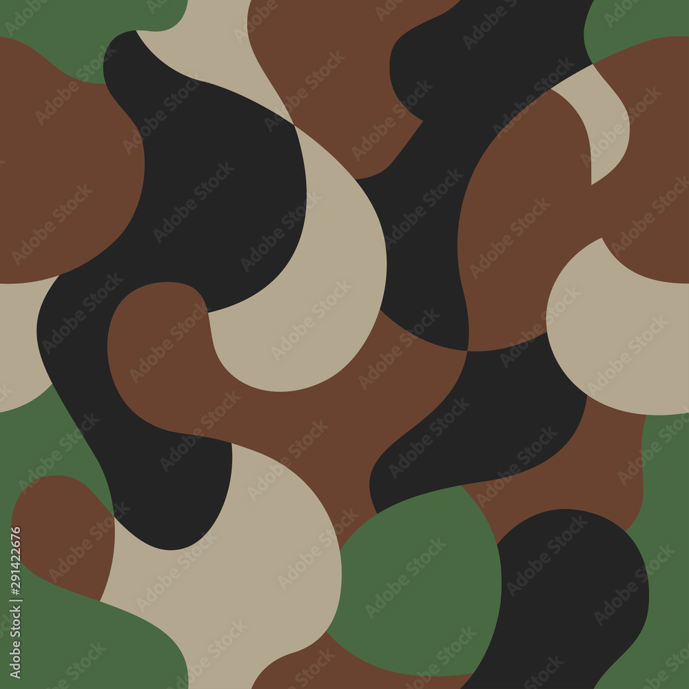 Camouflage seamless pattern background. Classic clothing style masking camo  repeat print. Green brown black olive colors forest texture. Design  element. Vector illustration. Stock Vector by ©lrsga.hotmail.com 159597902