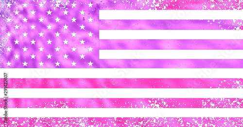 Pink Stars And Stripes American Flag