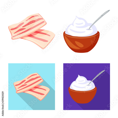 Vector design of taste and product logo. Collection of taste and cooking vector icon for stock.