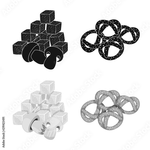 Isolated object of taste and seasonin sign. Collection of taste and organic stock vector illustration.