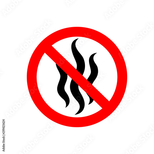Strong flavors are forbidden symbol. No bad smells icon. Vapour prohibited.