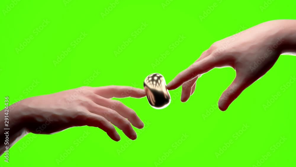 -There are two hands like Michelangelo 'God Touching Adam'
-Touching the golden sphere
-3D Loop Animation
-On Green Screen
-1920 x 1080 -There are two hands like Michelangelo 'God Touching Adam'
-Touching the golden sphere
-3D Loop Animation
-On Green Screen
-1920 x 1080