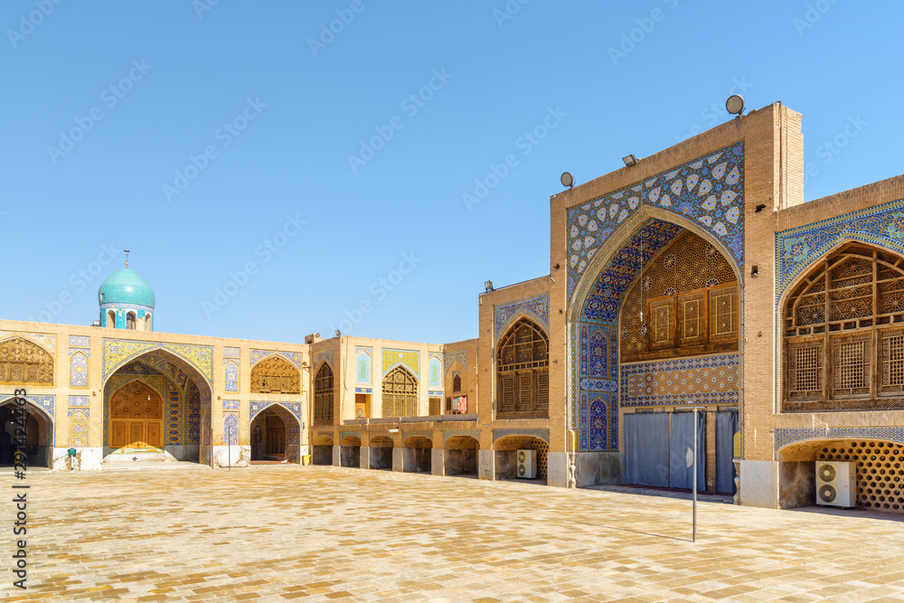 Scenic courtyard of Seyyed Mosque in Isfahan, Iran