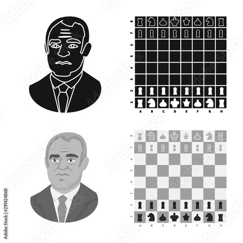 Vector illustration of checkmate and thin icon. Set of checkmate and target stock symbol for web.