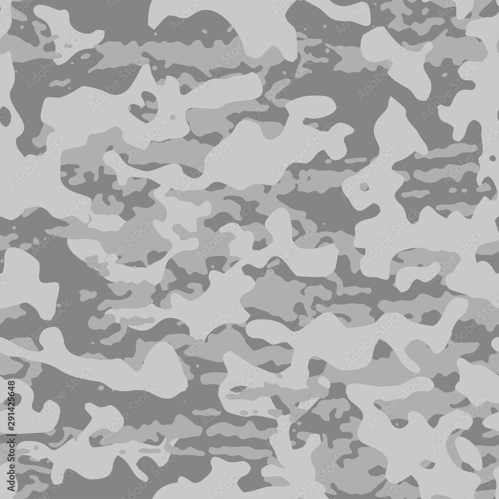 Camouflage seamless texture. Modern fashion design. Grunge camo military  pattern. Light grey ink monochrome, fashionable, fabric. Vector background  vector de Stock | Adobe Stock