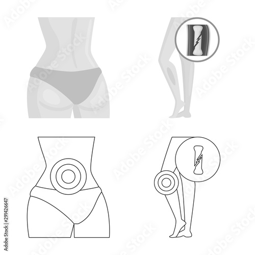 Vector design of hospital and rendering logo. Collection of hospital and help stock vector illustration.
