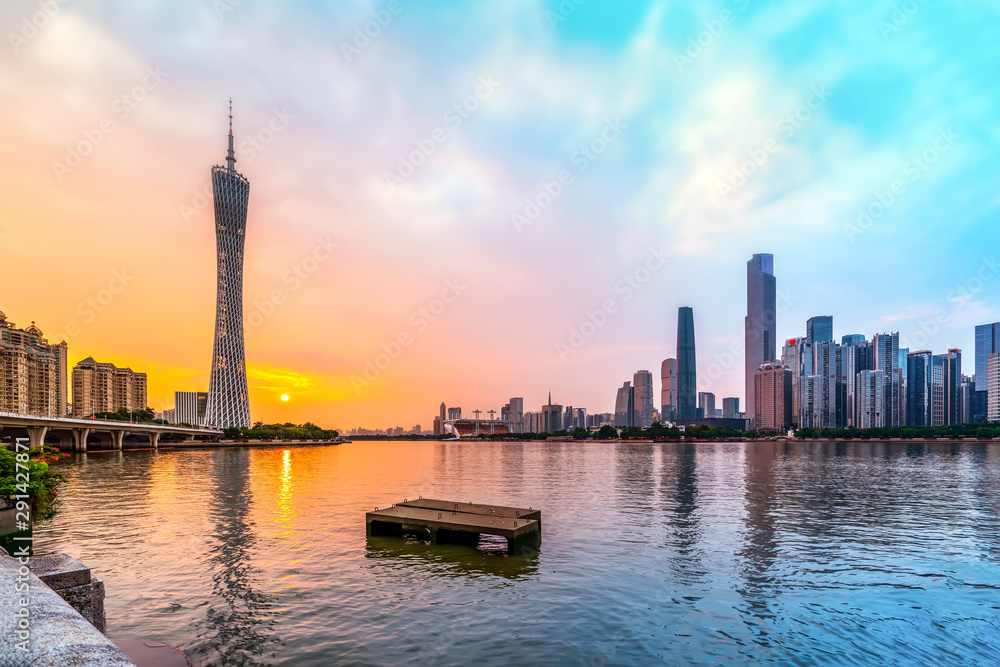 Guangzhou's Beautiful Urban Architectural Landscape Skyline