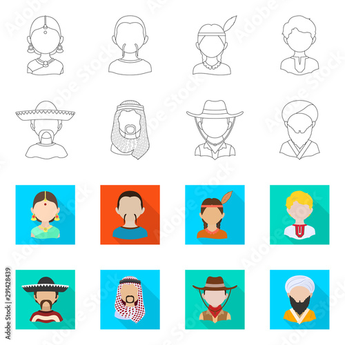 Isolated object of imitator and resident sign. Collection of imitator and culture stock symbol for web.