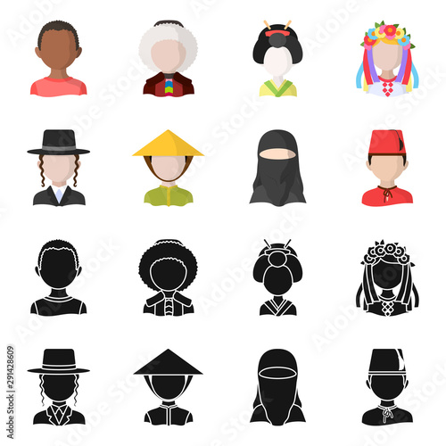 Isolated object of imitator and resident sign. Collection of imitator and culture stock symbol for web.