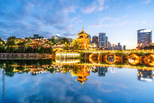 Night View of Ancient Bridges in Guiyang, Guangxi