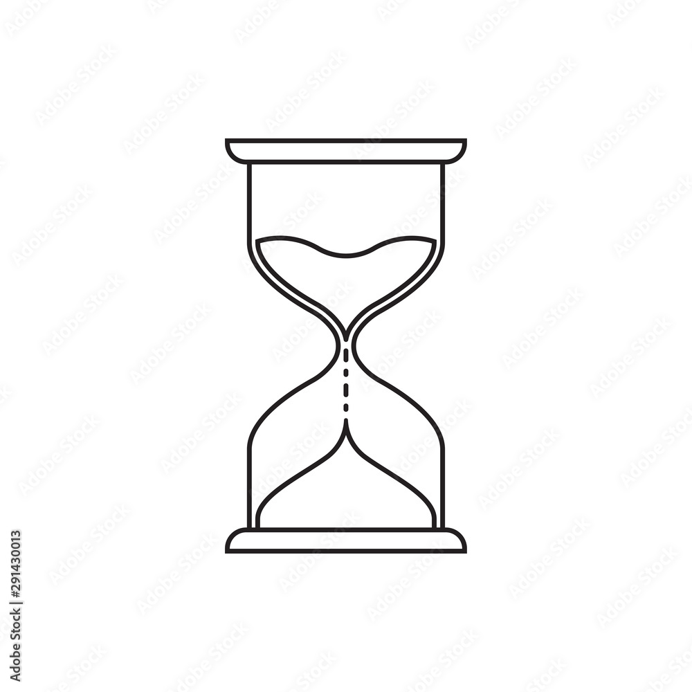 Hourglass outline icon. Sand clock or hour glass sign. Time, timer,  countdown concept. Vector illustration. Stock Vector | Adobe Stock