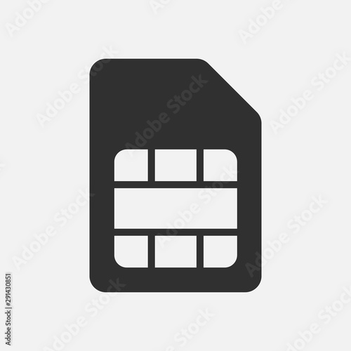 Simcard icon isolated on white background. Vector illustration.