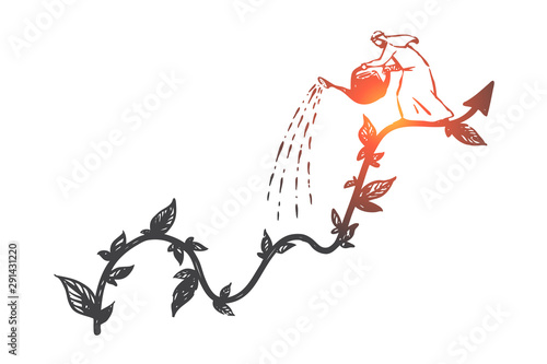 Capital investment, deposit concept sketch. Hand drawn isolated vector