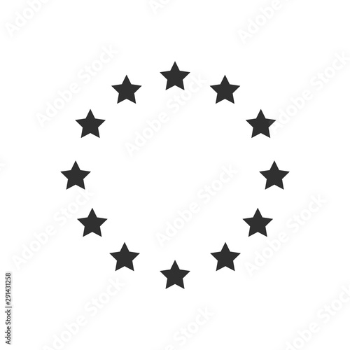 European union stars icon isolated on white background. Vector illustration.
