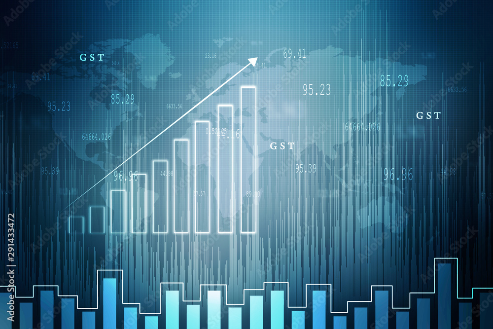 2d rendering Stock market online business concept. business Graph 2d rendering Stock market online business concept. business Graph