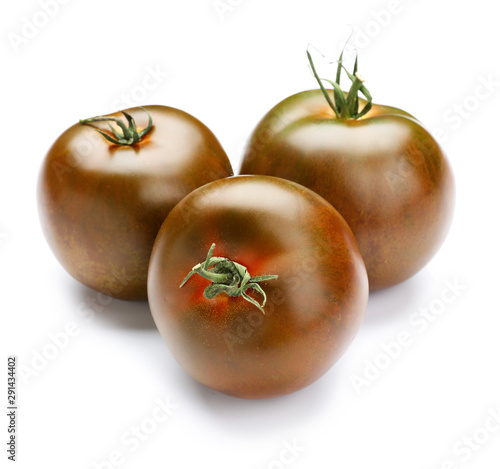 Fresh tomatoes on white background