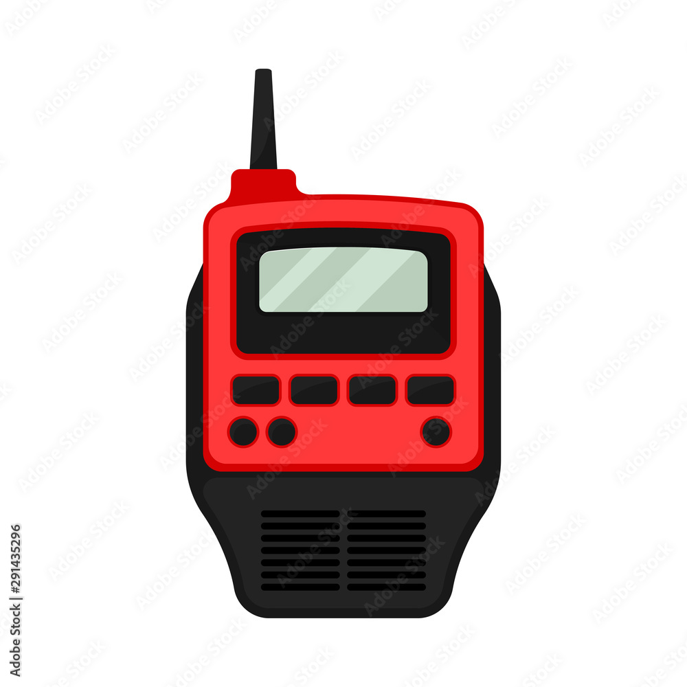 Red walkie talkie with antenna. Vector illustration. Red walkie talkie with antenna. Vector illustration.