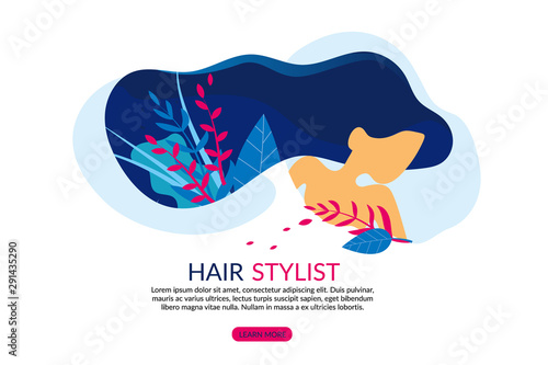Girl with Hair, Hairdressing Salon with Stylist.