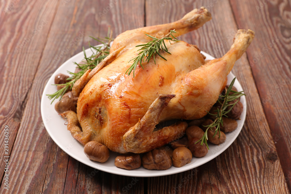 roasted chicken and chestnut, rosemary