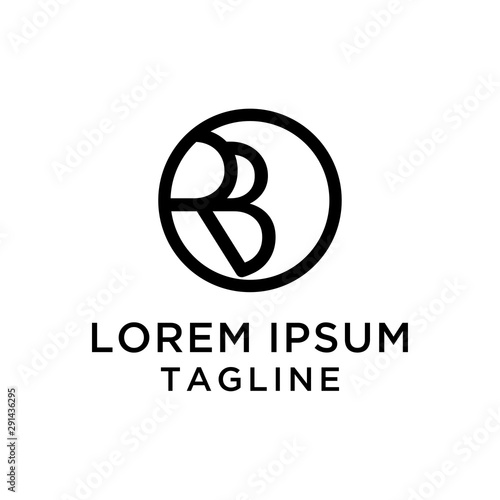 initial letter logo RB, BR logo template