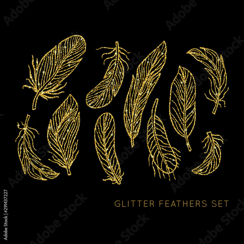 Glowing Gold Glitter Vector