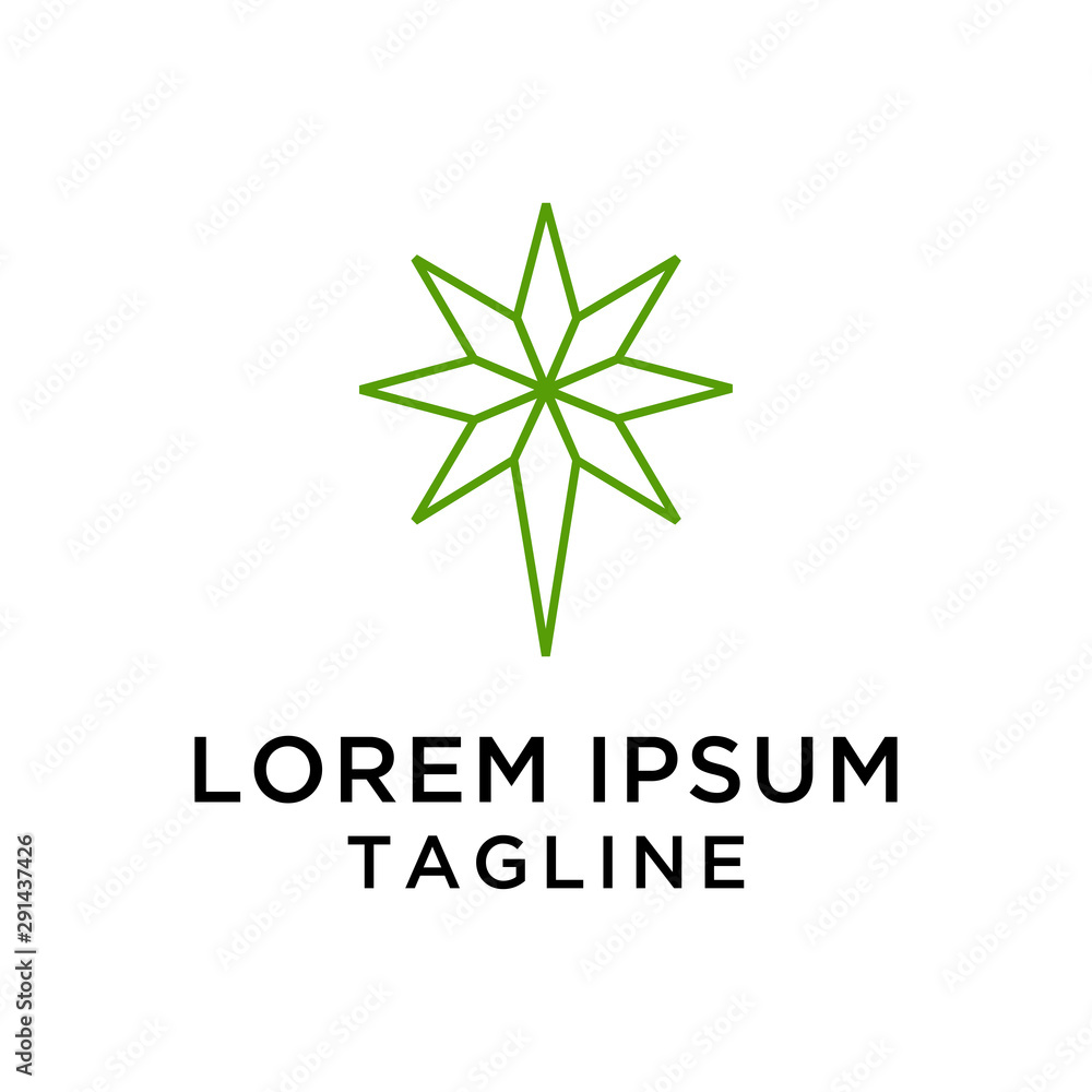 Obraz premium Cannabis Geometric Logo Design Template