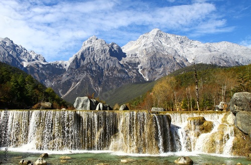 Beautiful landscape Blue Valley in Jade Dragon Mountain  Lijian  Yunnan  China