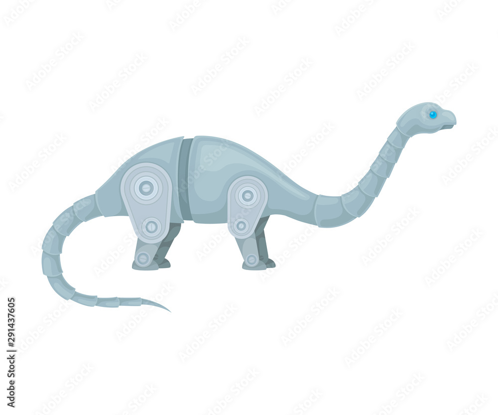 Metal Robot Dinosaur. Vector illustration on a white background. Metal Robot Dinosaur. Vector illustration on a white background.