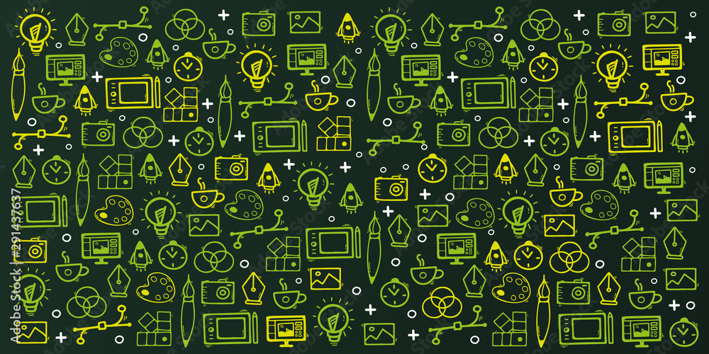 Graphic Design Background with hand draw doodle elements. Graphic Design Background with hand draw doodle elements.