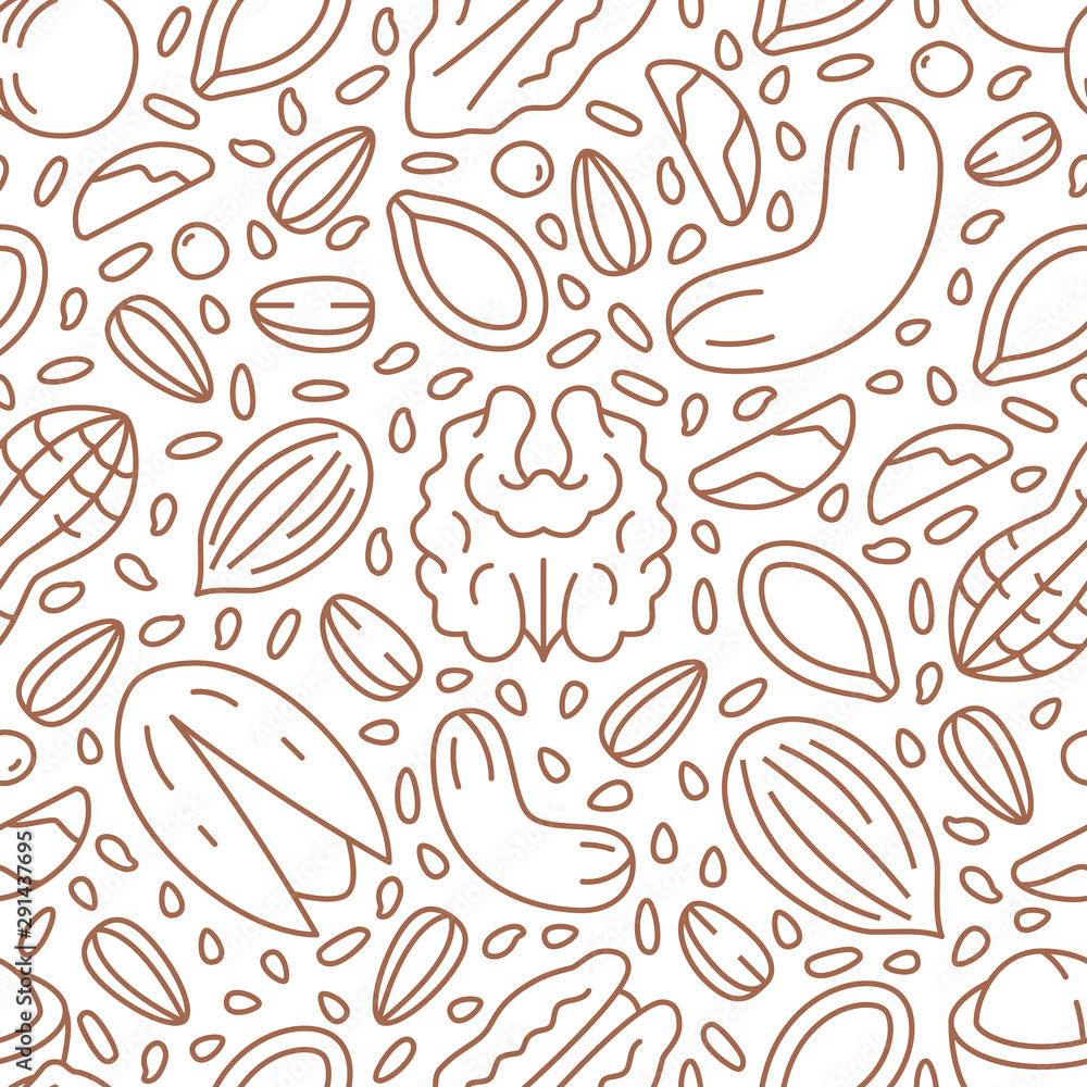 Almond icon seamless pattern background. Bean vector illustration on white  isolated background. Nut business concept. 20578100 Vector Art at Vecteezy