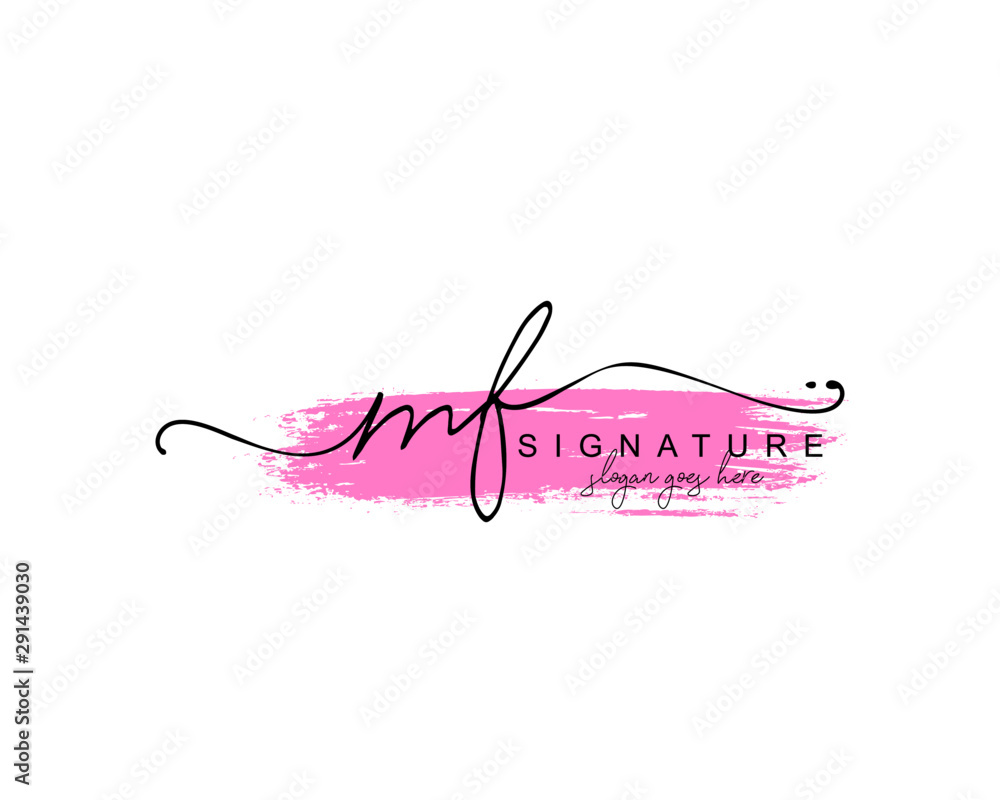 Initial MF beauty monogram and elegant logo design, handwriting logo of ...