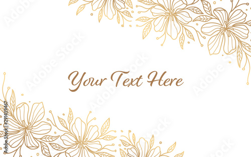 minimalist gold floral background