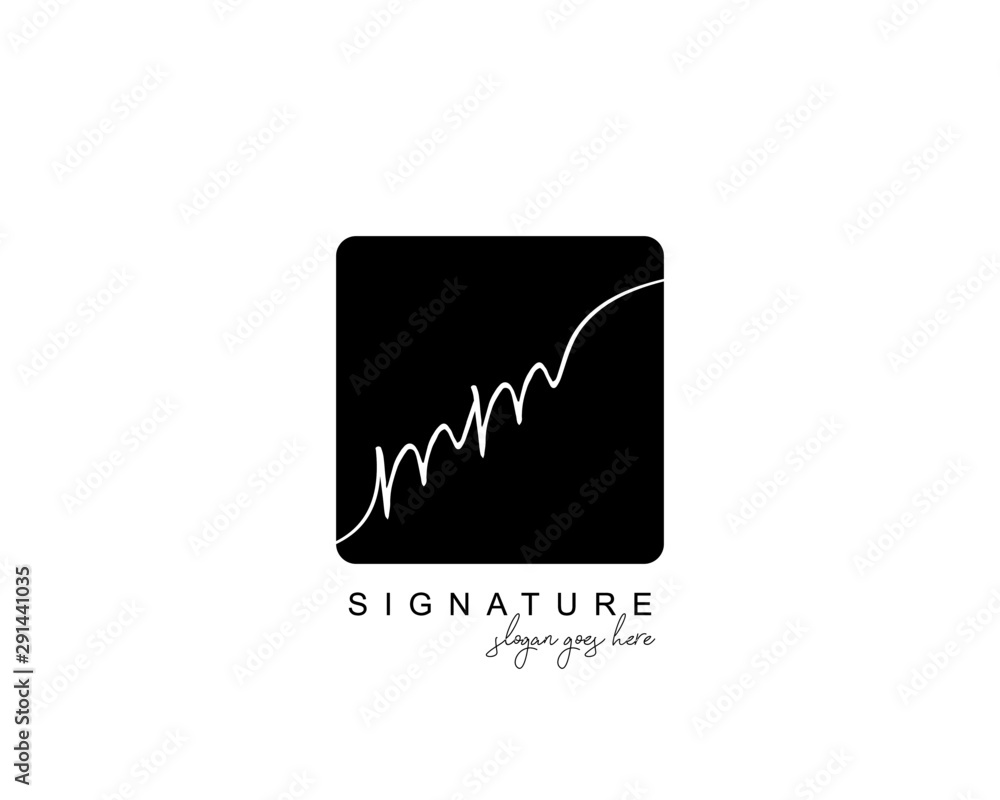 Initial mm beauty monogram and elegant logo design