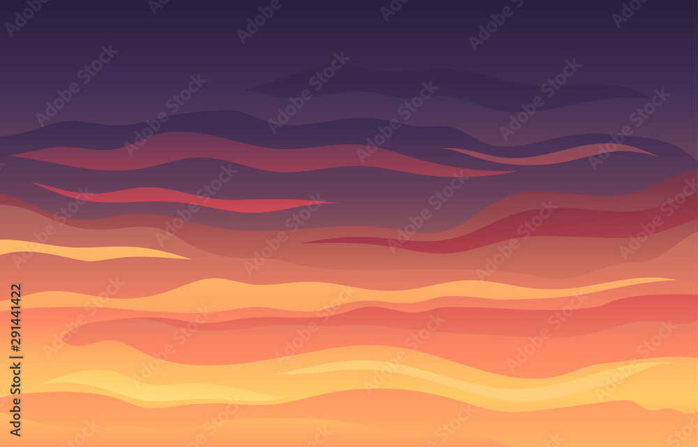 Striped red-black evening sky at sunset. Vector illustration. Striped red-black evening sky at sunset. Vector illustration.