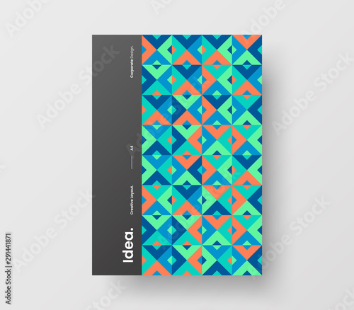 Amazing business presentation vector A4 vertical orientation front page mock up. Modern corporate report cover abstract geometric illustration design layout. Company identity brochure template.