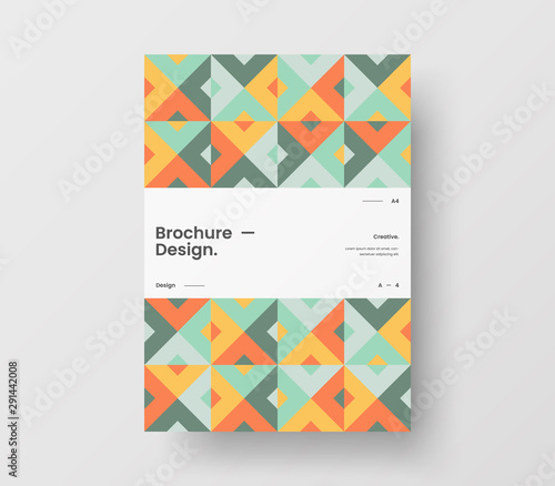 Amazing business presentation vector A4 vertical orientation front page mock up. Modern corporate report cover abstract geometric illustration design layout. Company identity brochure template.