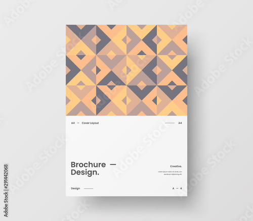 Amazing business presentation vector A4 vertical orientation front page mock up. Modern corporate report cover abstract geometric illustration design layout. Company identity brochure template.