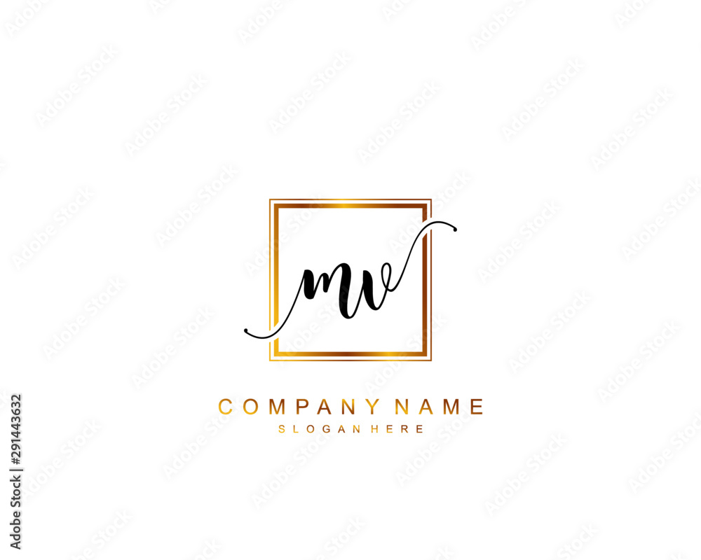 MW Beauty Monogram And Elegant Logo Design Handwriting Logo Of