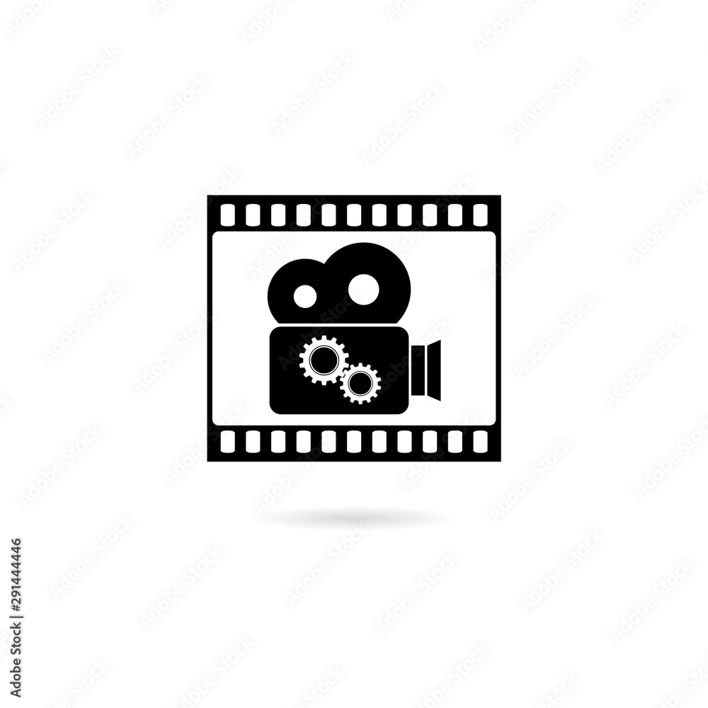 Film frame, film camera icon isolated on white background