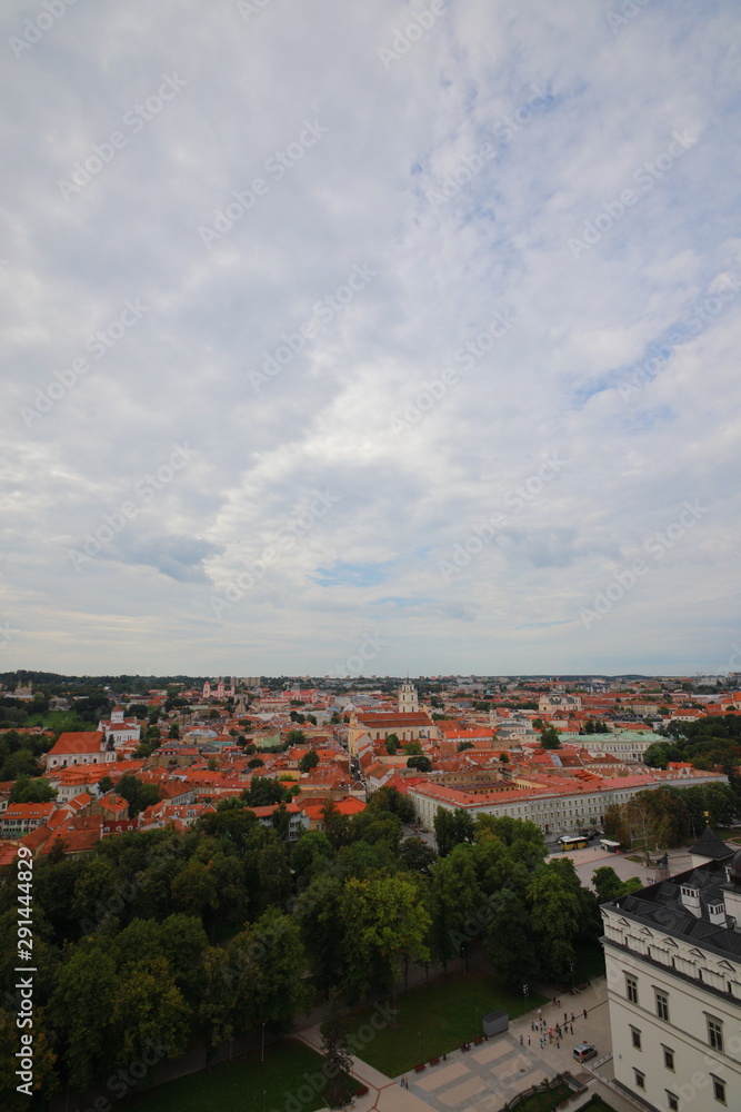 Vilnius cityscape from the Gediminas Castle Tower with copyspace, Vilnius, Lithuania