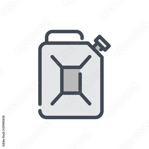 Jerrycan color line icon. Petrol and fuel canister vector outline colorful sign.