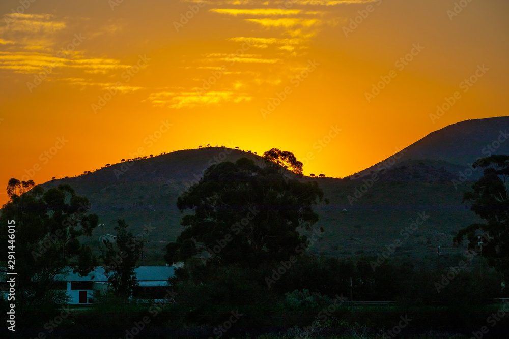 Sunset over the mountain, Steytlerville in the Karoo region of South Africa.