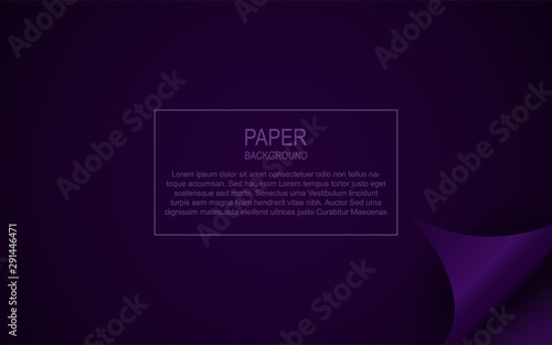 Abstract realistic paper curled background with purple color. Luxury and modern vector design template for use frame, cover, sale banner, presentation, advertising, corporate